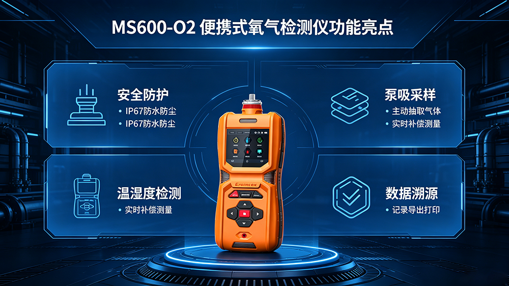 受限空间作业安全保障，糖心VLOG免费观看MS600-O2便携式氧气检测仪应用解析